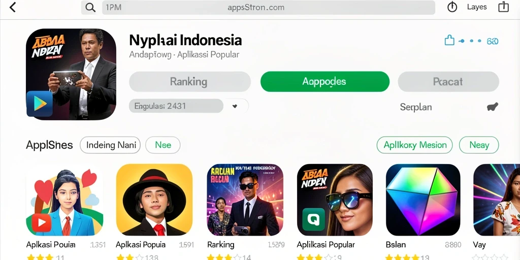Screenshot menunjukkan antarmuka pengguna yang menarik.