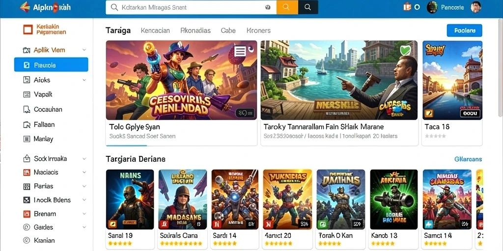 Tangkapan layar antarmuka utama REBAHIN yang menarik.